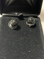 Black spheric earrings