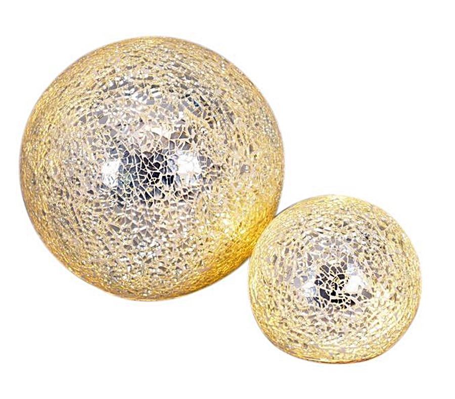 Tutte le decorazioni: Glas Kugel mit LED Beleuchtung, 2er Set – Nuovo e nell'imballaggio originale da Wettingen venduto da Swala 2