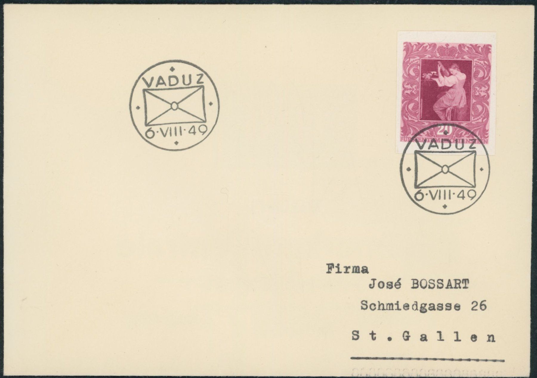 Tutti i francobolli: 1949 - Gemälde Block - Blockausschnitte - Ersttagsbrief FDC – Usato da Schindellegi venduto da leecollect 2