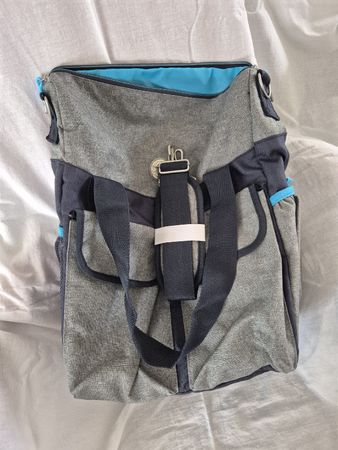 neue & ungebrauchte Velotasche grau / blau