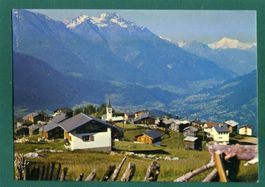 Bellwald, schöne Dorfansicht, 1977, gelaufen, Grossformat