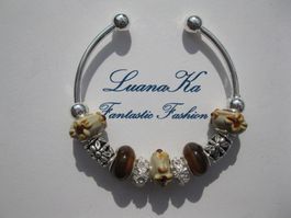 Armspange mit Beads, braun *NEU*