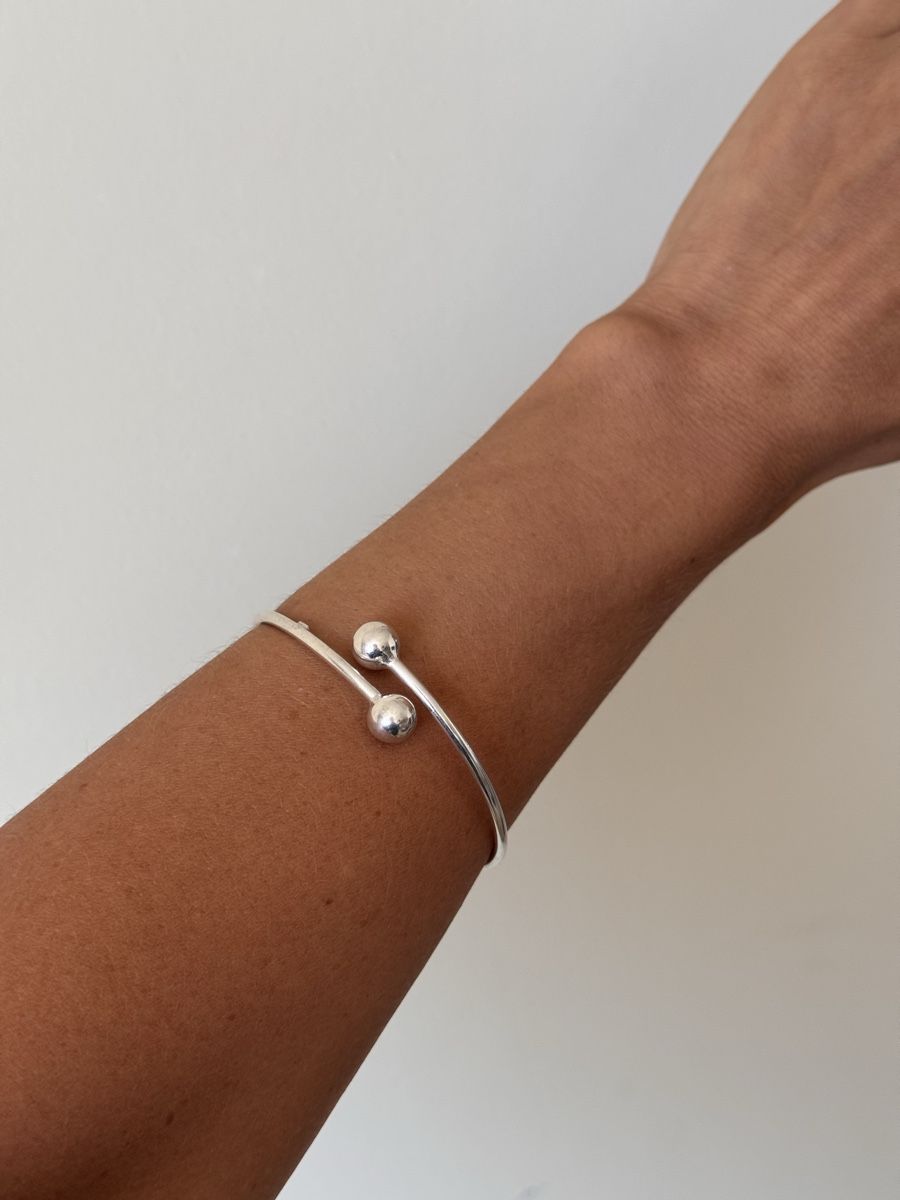 Armbänder & -reifen: Armreif aus 950 Silber mit Kugeln, gestempelt – Neu (gemäss Beschreibung) aus Zürich von olalinda 2