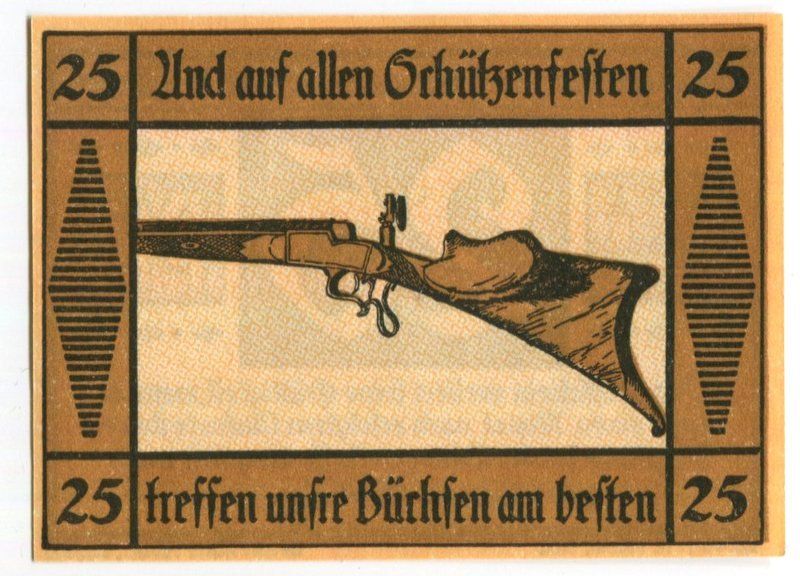 Banknoten: Notgeld "25 Pfennig. Suhl" – Gebraucht aus Basel von Butsch5
