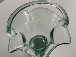 Glas Obstschale mit Henkel, Vintage Design