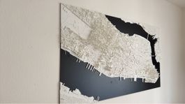 3D printed New York City Map Relief Wall Art