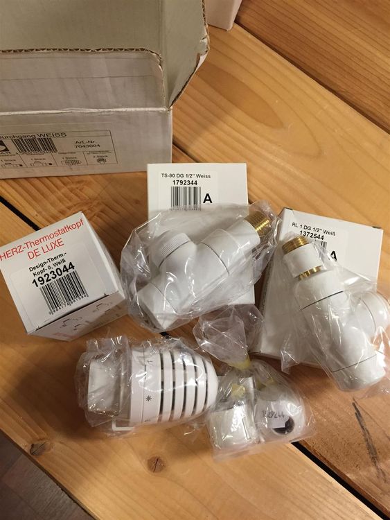 Thermostat-Set Durchgang 1/2" weiss-406 1