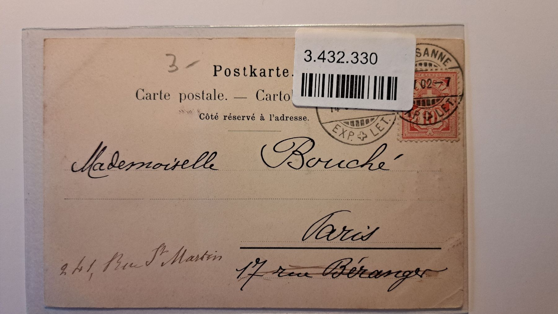 Cartoline postali: Ancienne CP Lausanne  1902 - La Poste – Usato da Pailly venduto da jme99 1
