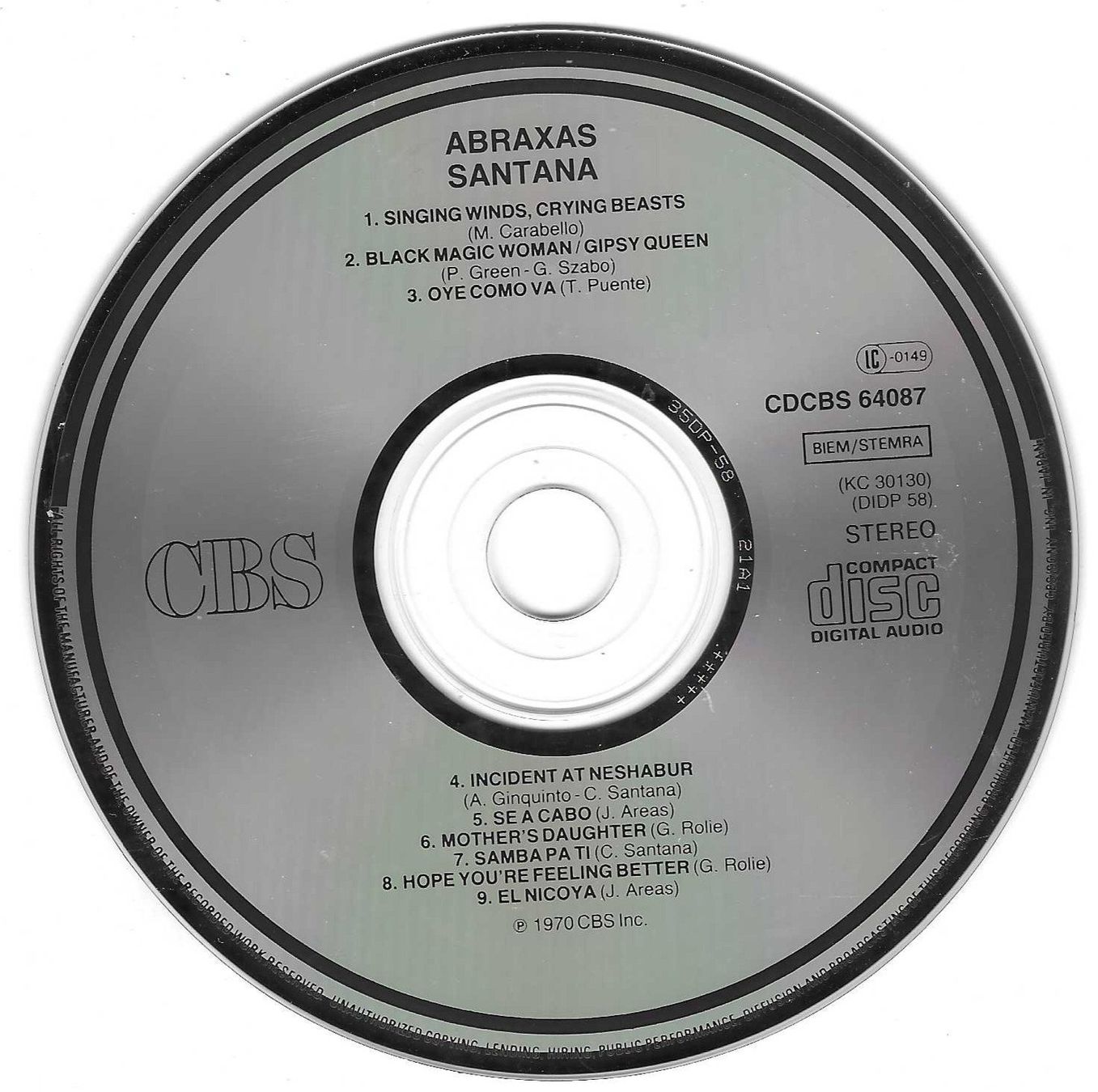 CDs: SANTANA  -  ABRAXAS – Gebraucht aus Bex von Giorgiob 2