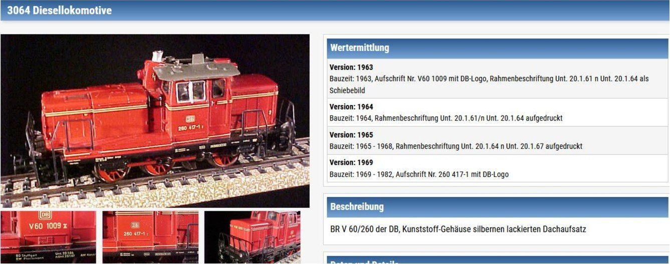 Locomotive Diesel MARKLIN HO V60 1009 Réf 3064 - Modélisme Ferroviaire - Pièce Occasion