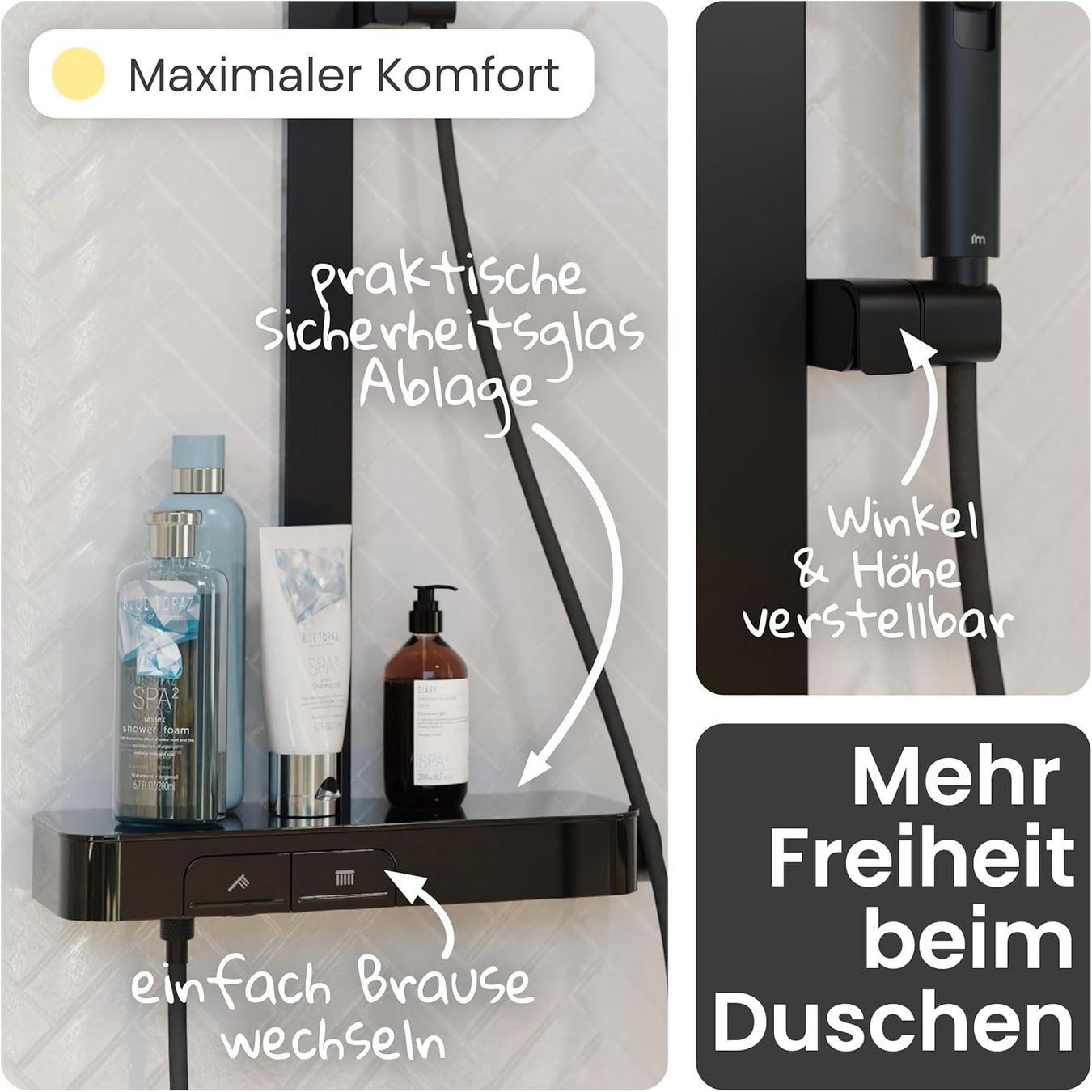 Duschbrausen: Regendusche mit Thermostat Schwarz Matt – Neu und originalverpackt aus Suhr von SchnapperCH 5
