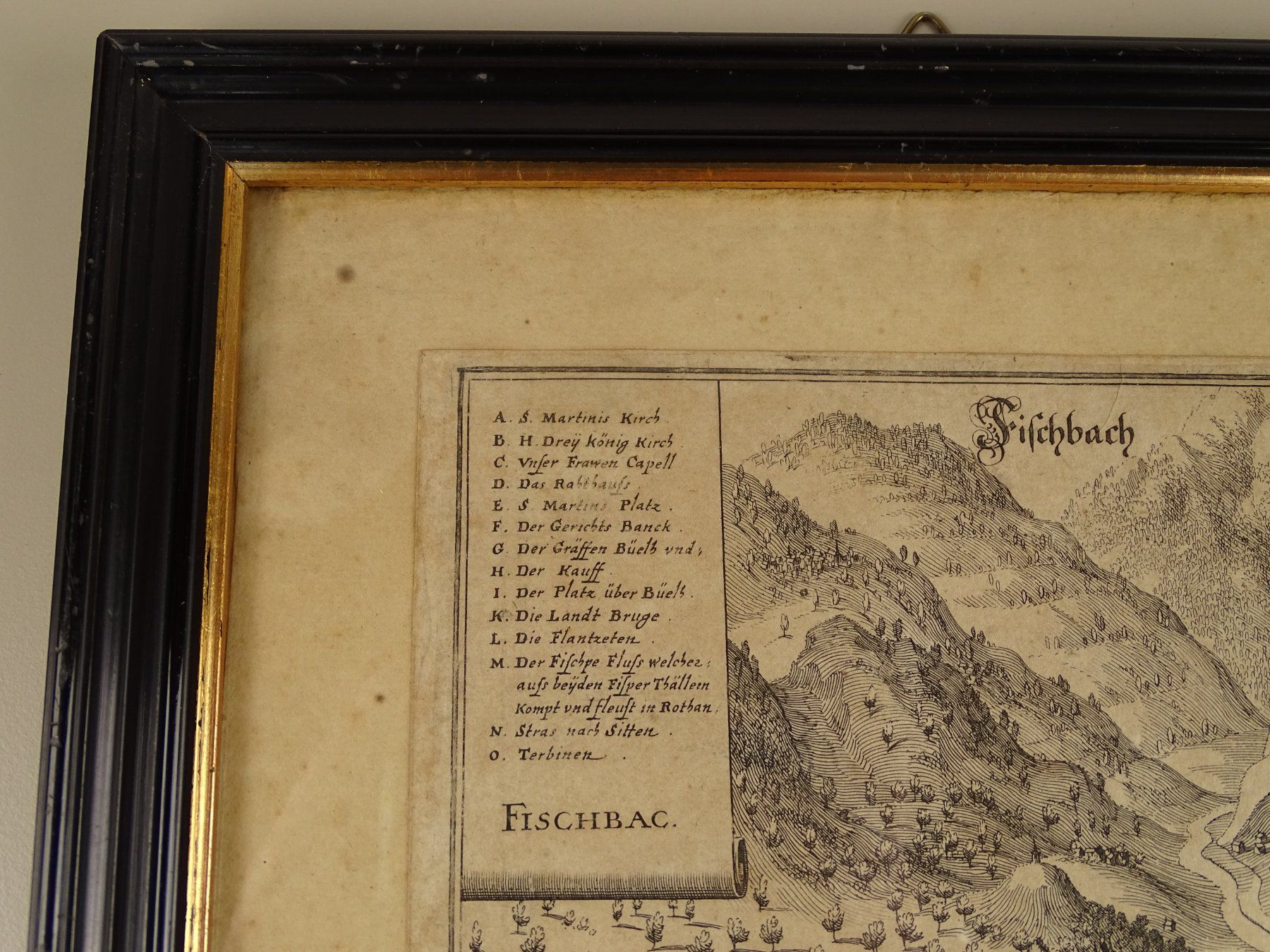 Incisioni: VIÈGE, VISP, FISCHBACH, KUPFERSTICH 1654 – Usato da Grüningen venduto da Kartensammler 3