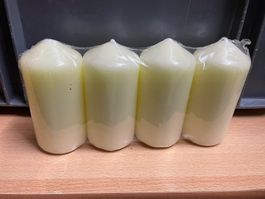 Zylinderkerzen/Laternenkerzen/Farbe Weiss/Elfenbein/Neu/OVP