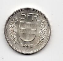 (709) Schweiz, 5 Franken, 1949, Tell, stgl
