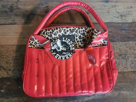 Handtasche rot/leo *NEU* Leopard Liquorbrand