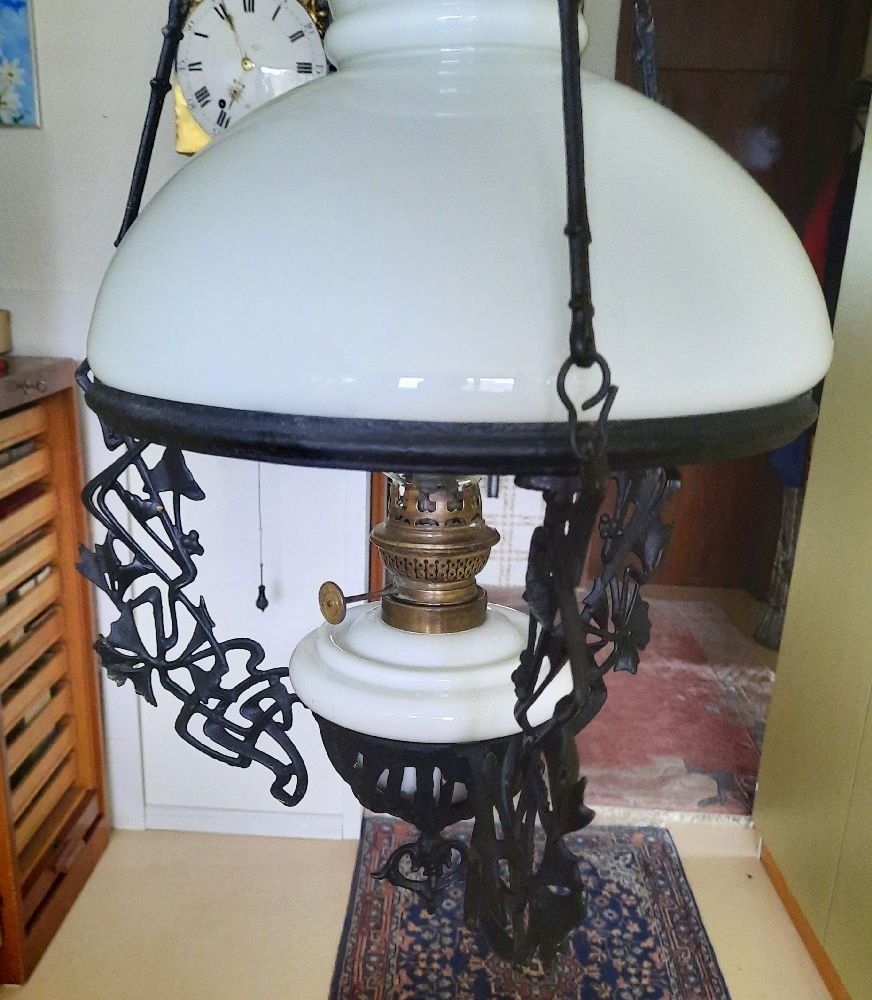 Lampade: klassische Petrollampe hängend – Usato da Eschenbach venduto da Alicekunst 1