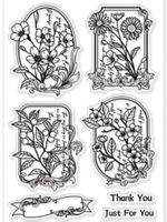 Silikonstempel Nr.767, Blumen in Rahmen