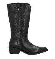 Stiefel Schwarz Leder mit Prägung Grösse 38