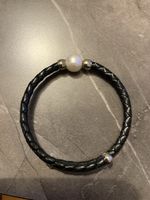 Lederarmband mit Suesswasserperle, neuwertig, top Zustand