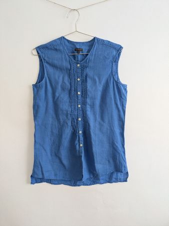 Rossana Drea Sommer Leinentop, blau, Gr. 38 -