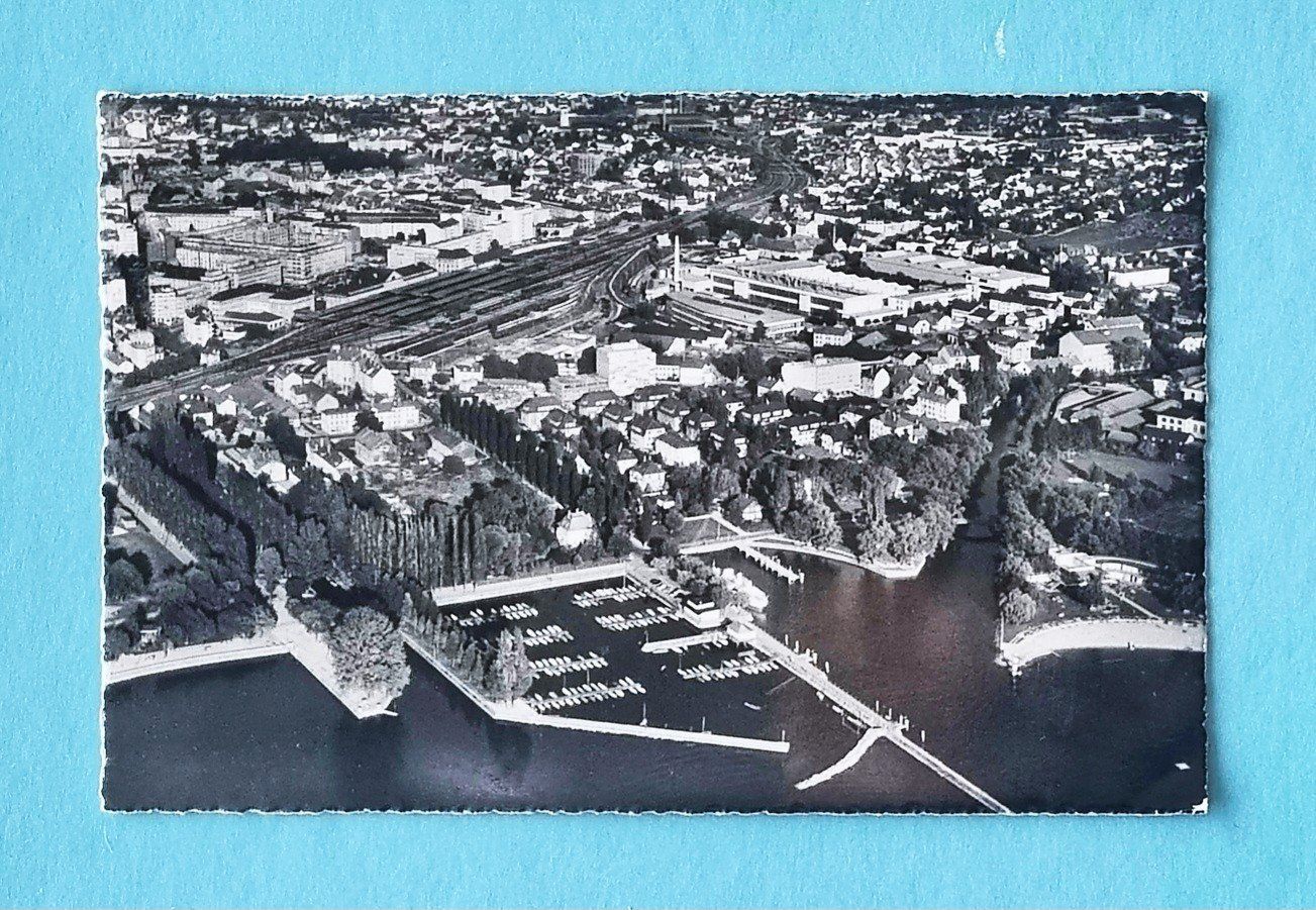 Cartoline postali: Biel - Schifflände und Bahnhof - 1962 – Usato da Rothrist venduto da RROENK