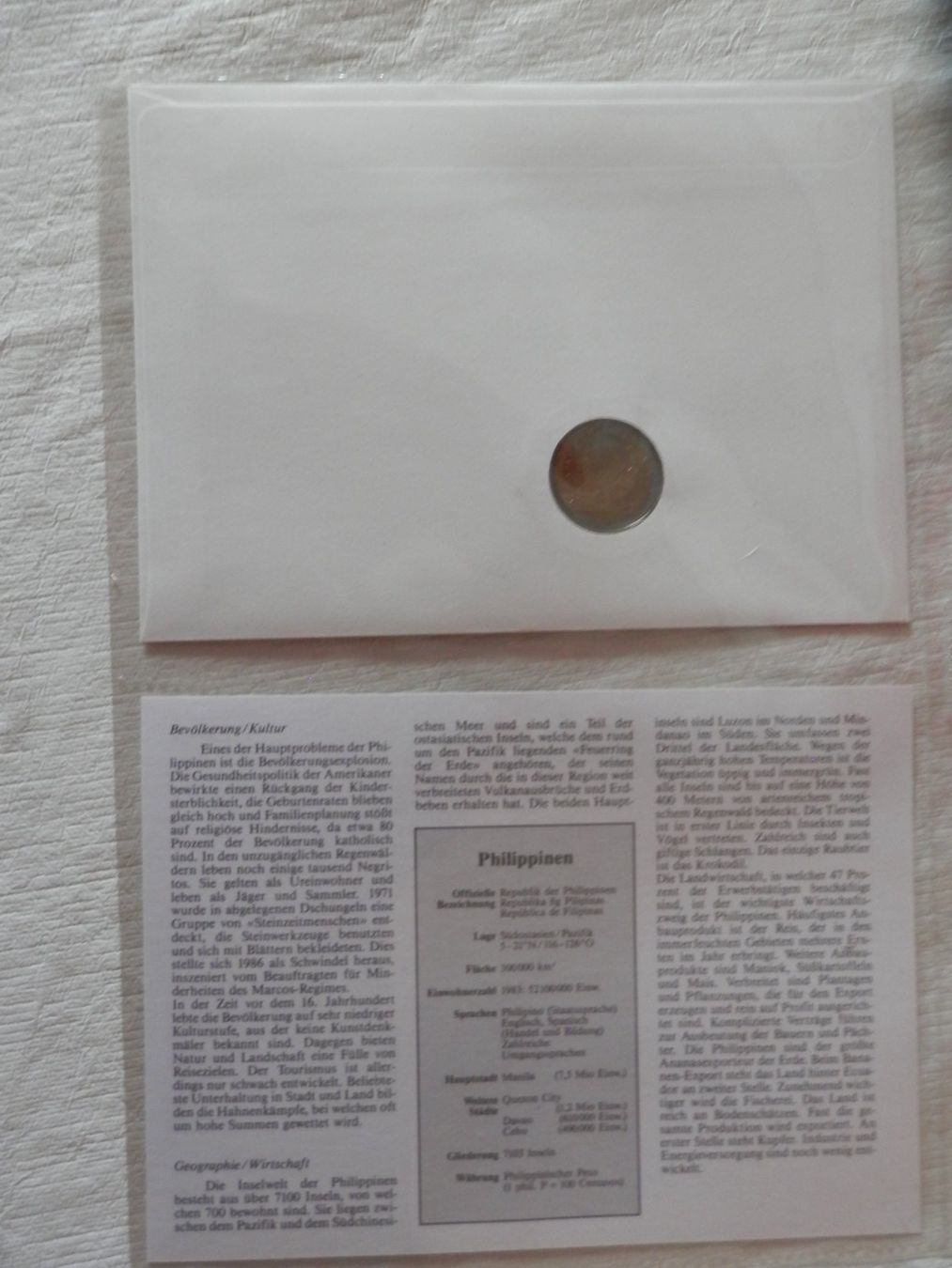 Tutti le monete: Münzbrief Pilipinas 1986 – Usato da Weiach venduto da weiach81 1