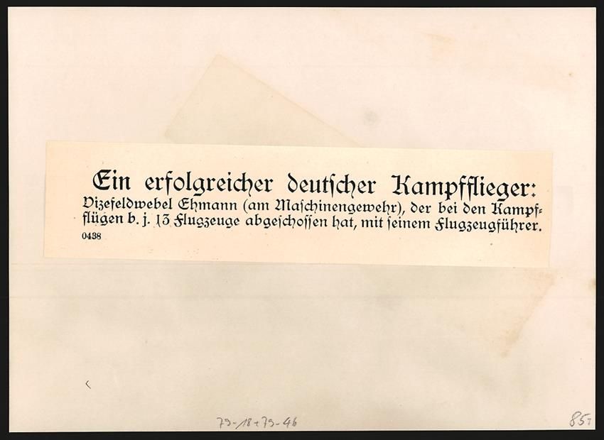 Fotografie & Manifesti: Fotografie 1. WK, Vize-Fw. Ehmann am Mas – Usato da Berlin venduto da bartko-reher 1