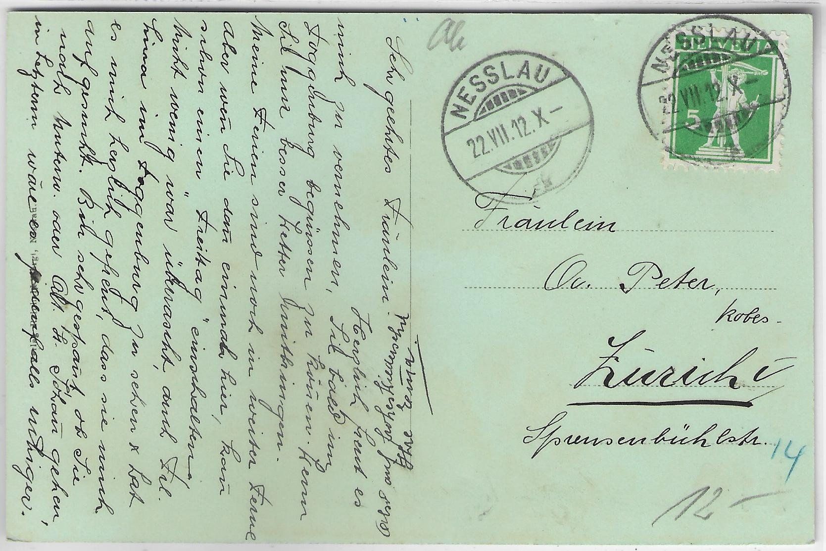 Cartoline postali: Gruss aus Nesslau - Giessenfall – Usato da Ettingen venduto da Kartenplanet 1