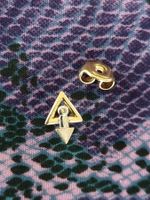 Ohrstecker unisex,750 Weiss-Gelbgold mit Steinchen
