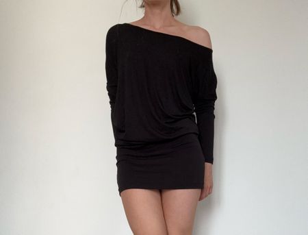 Schwarzes Jersey Kleid