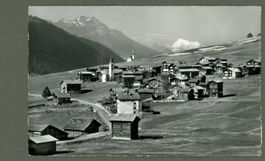 AK sw Gluringen VS Goms mit Weisshorn ≈ 1958 