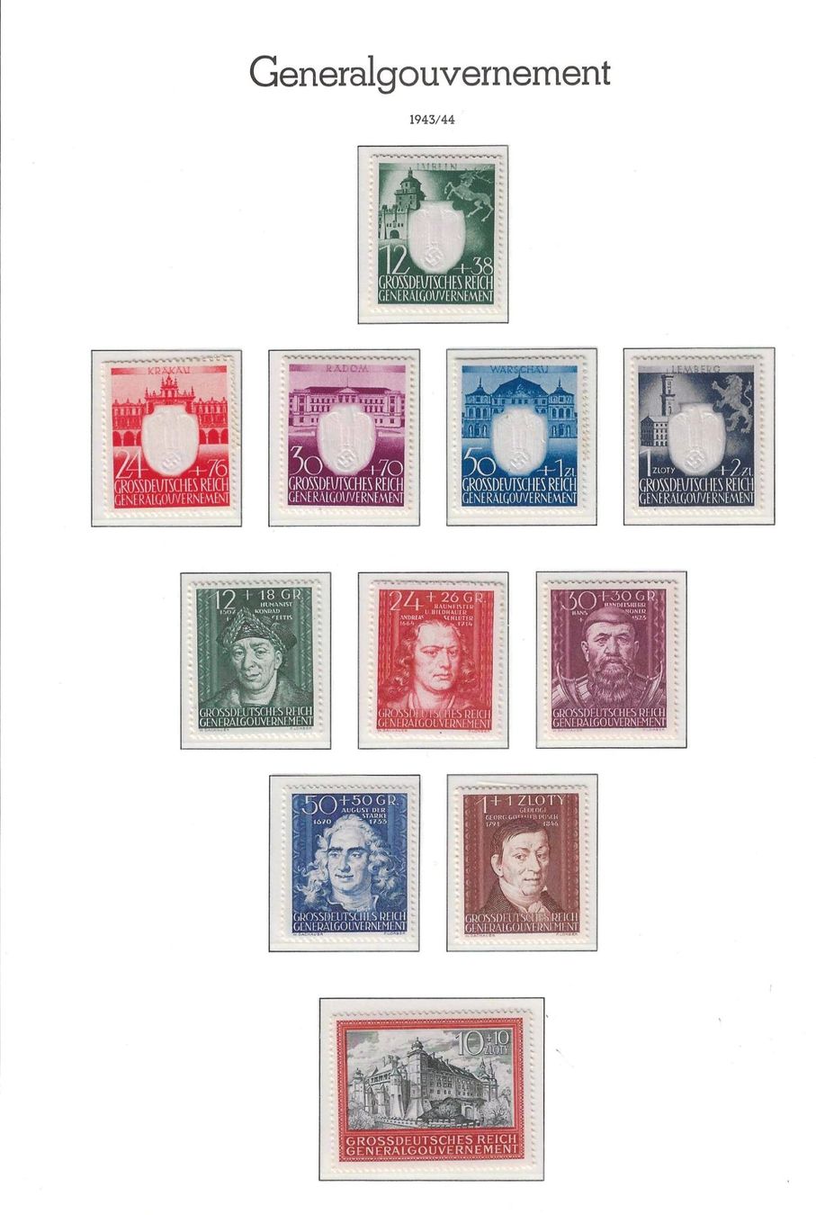 Alle Briefmarken: Sammlung  Generalgouvernement 1940 - 1945 – Neu (gemäss Beschreibung) aus Gümligen von Geniusbuy 4