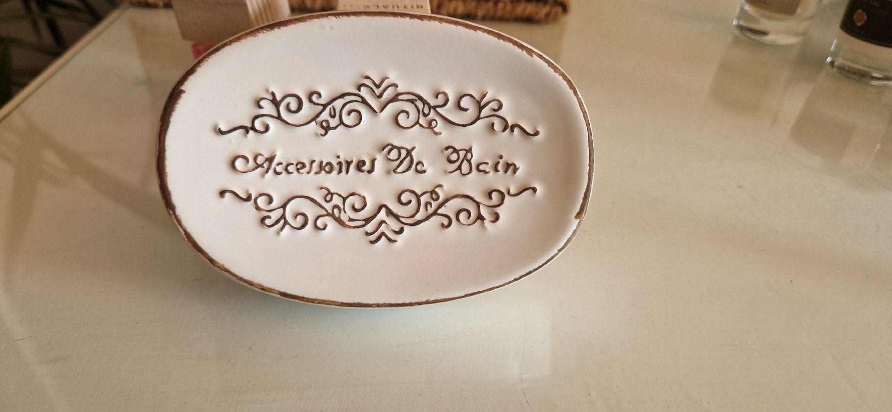Portasapone: Keramik Seifenschale "Accessoires De Bain" – Usato da Rüfenacht BE venduto da Loeti1992