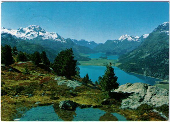 Cartoline postali: Silvaplaner und Silsersee Blickrichtung Maloja – Usato da Binningen venduto da Mountainrider