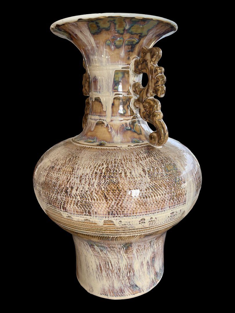 Vasen & Gefässe: Vase décoratif chinois à glaçure rustique 45 cm – Gebraucht aus Sion von numision 1