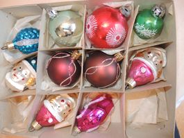 10 Stk Christbaumschmuck Mädchen Kopf Auto Kugel Weihnacht