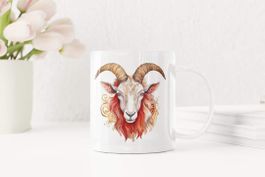 Chinesisches Tierzeichen Ziege Keramik Tasse NEU