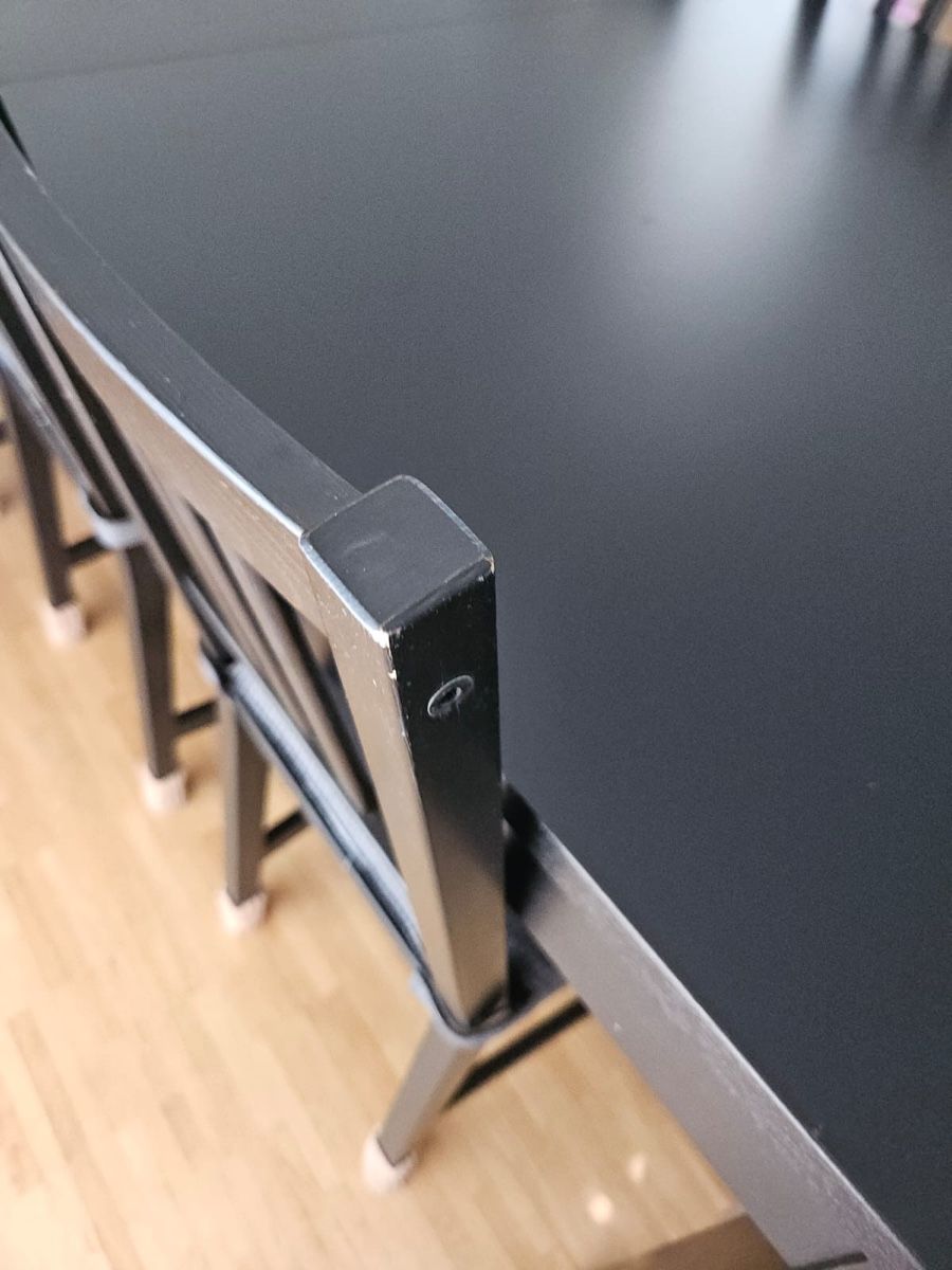 Ikea Set di tavolo e panche: Dining Table Set Black 175cmx95cm with 6 Chairs Used – Usato da Wettingen venduto da mor_mhh2 6