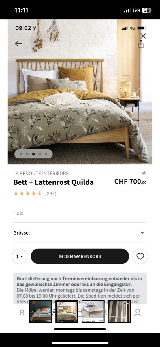 Letti: Bett inkl. Lattenrost "Quilda" – Usato da Kriens venduto da v.kara 1