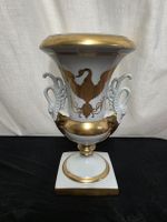 Vase Porzellan Weiss Gold Adler Henkel 29cm Höhe