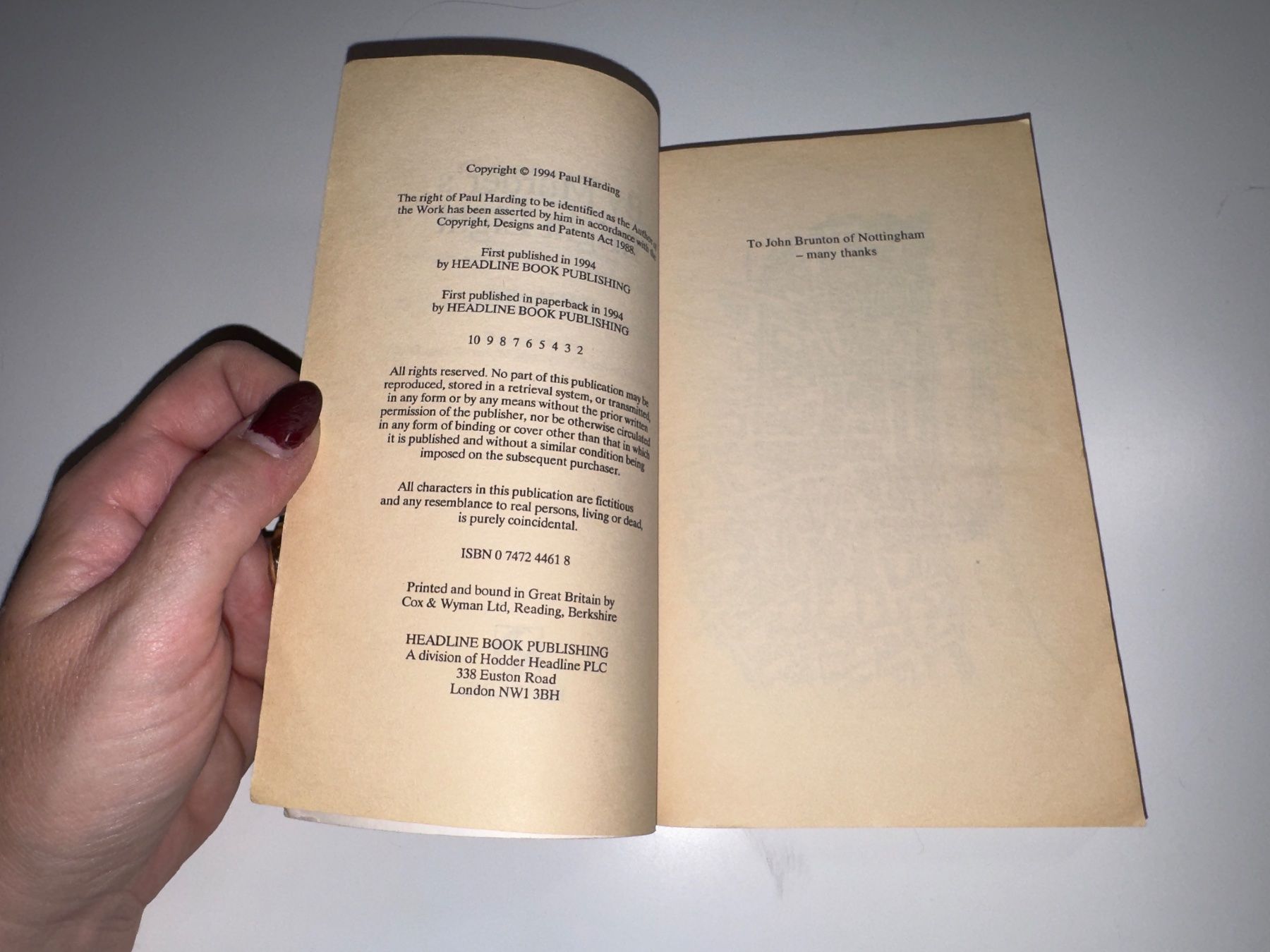 Libri: NOVEL: Paul Harding, By murder's bright light – Usato da Grosswangen venduto da English_books 2