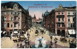 AK Frankfurt a. M. Kaiserstrasse Tram und Pferdefuhrwerke