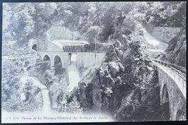 CP/AK: Chemin de fer Martigny-Châtelard route de Salvan 1914