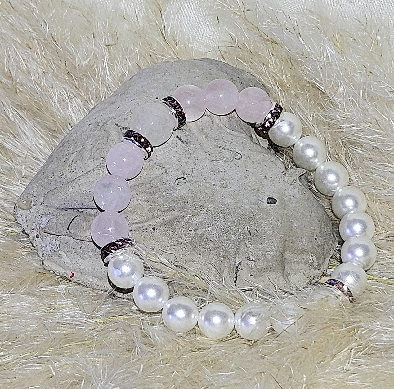 Armbänder & -reifen: Rosenquarz-Perlen Armk. - Spendenaktion – Neu (gemäss Beschreibung) aus Unterkulm von Nachtigall 3