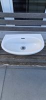 Waschbecken weiss Keramik mit Ablauf