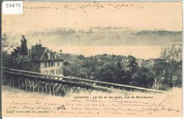 Lausanne - Le lac et les alpes, vus de Montbenon