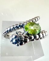 Silber 925 – Schlangenring mit leuchtendem Peridot - Gr.63
