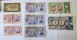 Paket (8) Schweizer Banknoten: verschiedene Serien 1949-1977