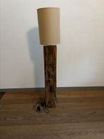 Rustic Floor Lamp with Wooden Post
