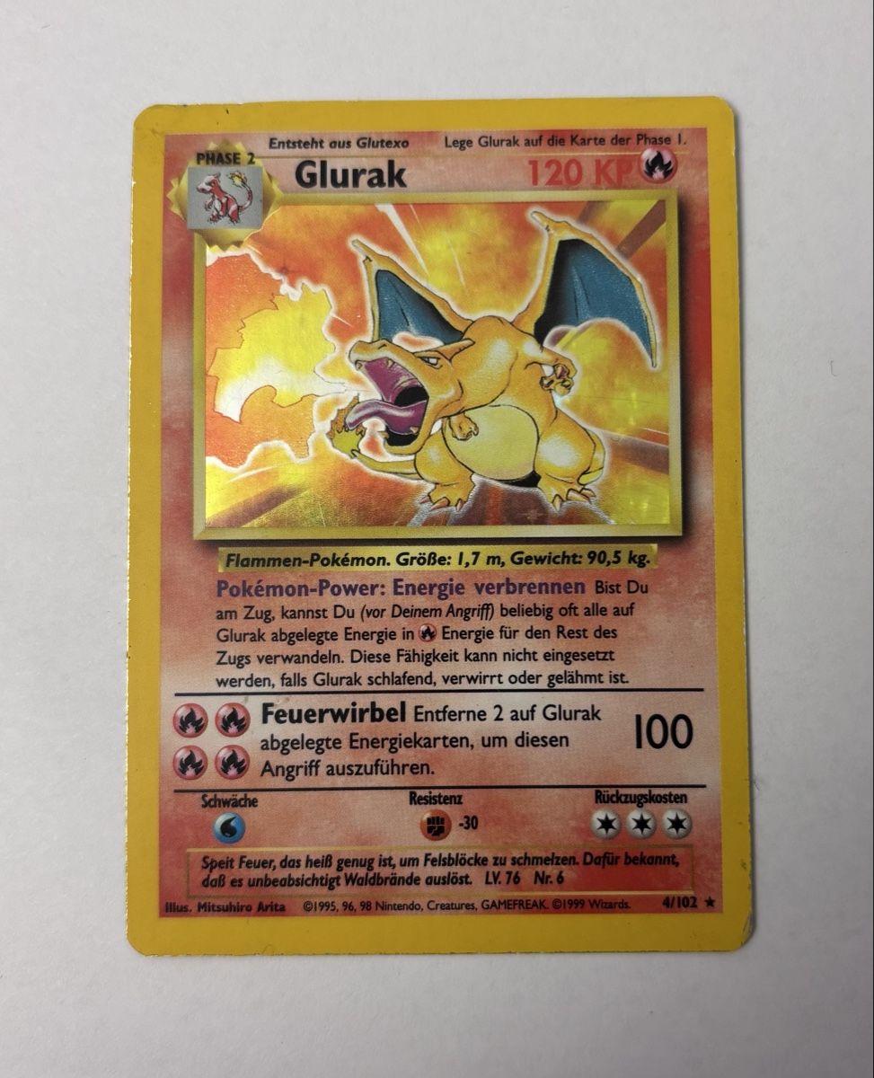 Pokémon Carte collezionabili: Glurak Base Set deutsch Holo  – Usato da Zollikon venduto da Solberner
